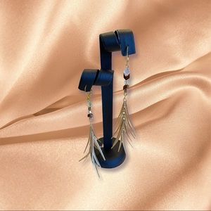 NWT Handmade brushed plated gold earrings with Swarovski crystals. French hooks